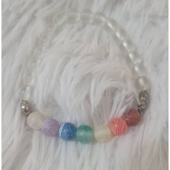 Chakra Beaded Lotus Elephant Bracelet - Picture 1 of 7